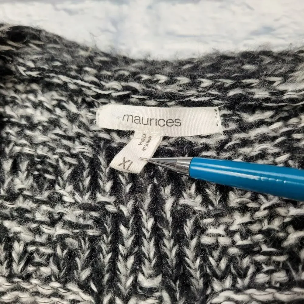 Maurices Long Marled Open Front Cardigan size XL